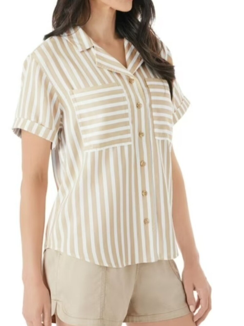 Member's Mark Women's Short Sleeve Tencel Camp Shirt Size XXL - Picture 3 of 9